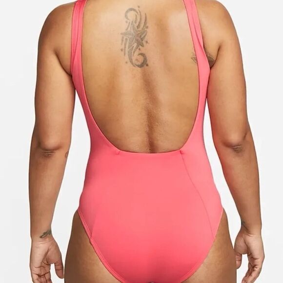 Nike Essential Women's U-Back One-Piece Bathing Suit Sea Coral- Size XL - Picture 4 of 7